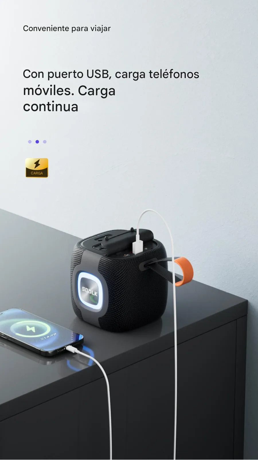 Imagen descriptiva del producto Parlante Altavoz Bluetooth 15W IPX7 TWS RGB SODLK TX8