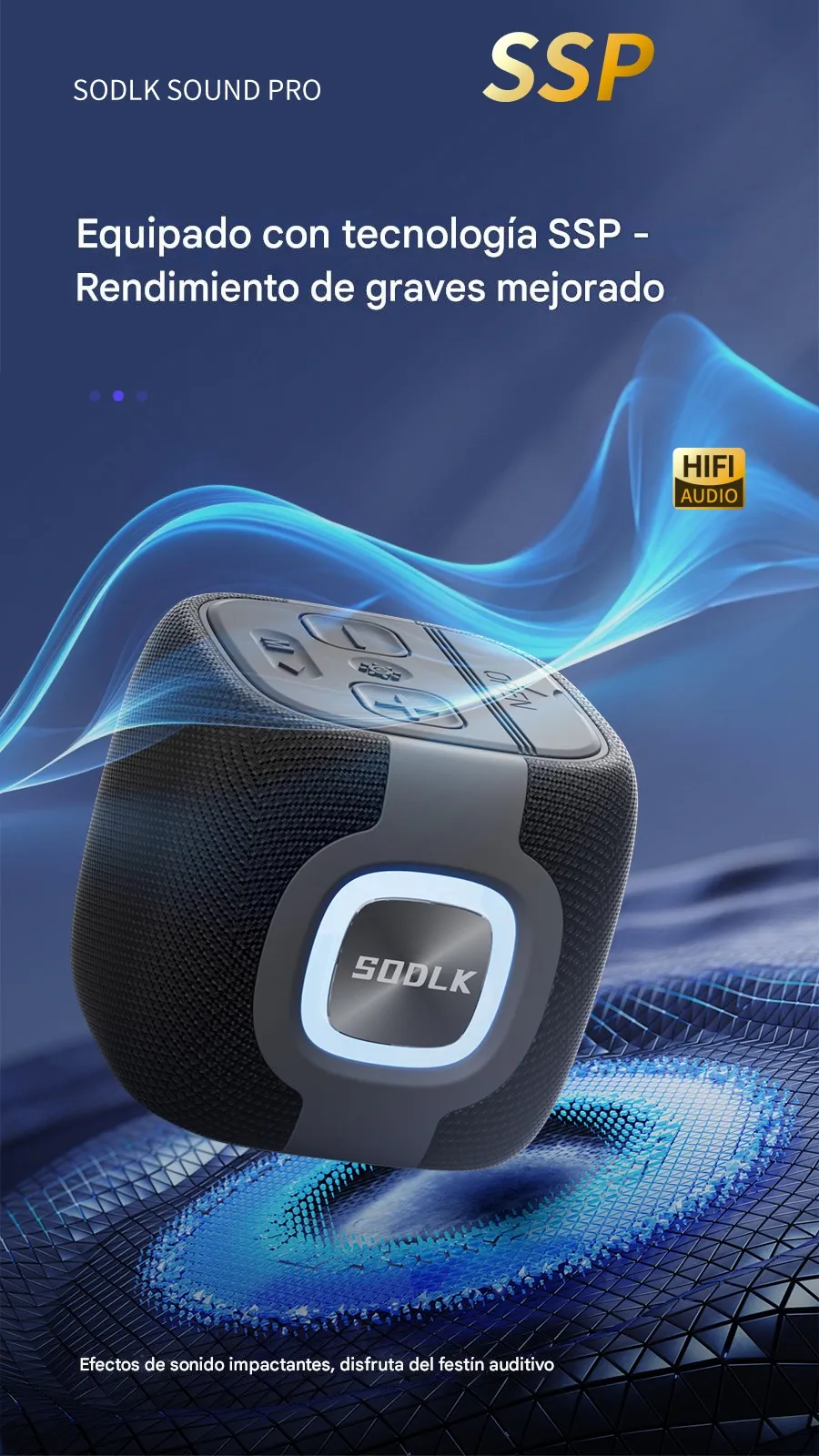 Imagen descriptiva del producto Parlante Altavoz Bluetooth 15W IPX7 TWS RGB SODLK TX8