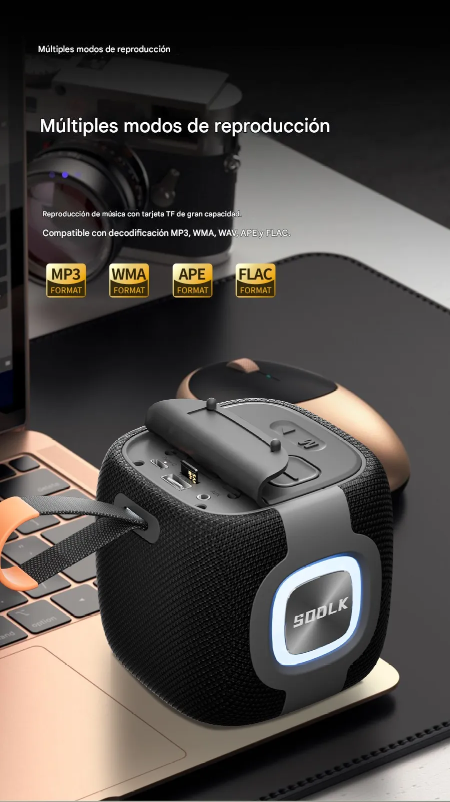 Imagen descriptiva del producto Parlante Altavoz Bluetooth 15W IPX7 TWS RGB SODLK TX8