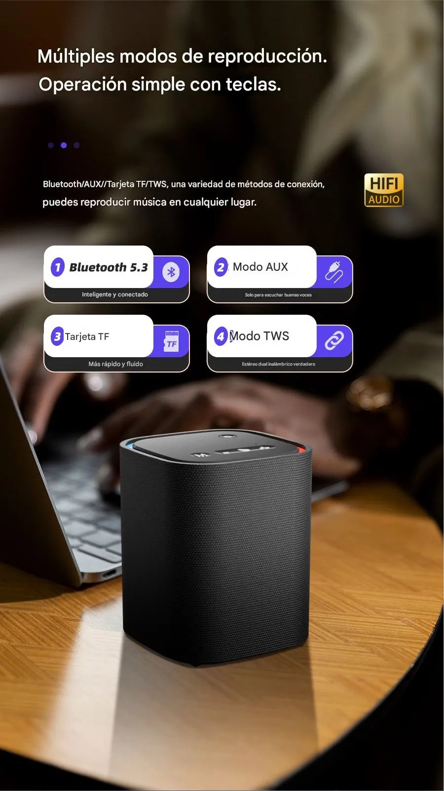 Imagen descriptiva del producto Parlante Altavoz Bluetooth 5.3 Inalámbrico 15W IPX5 TWS SODLK TX10