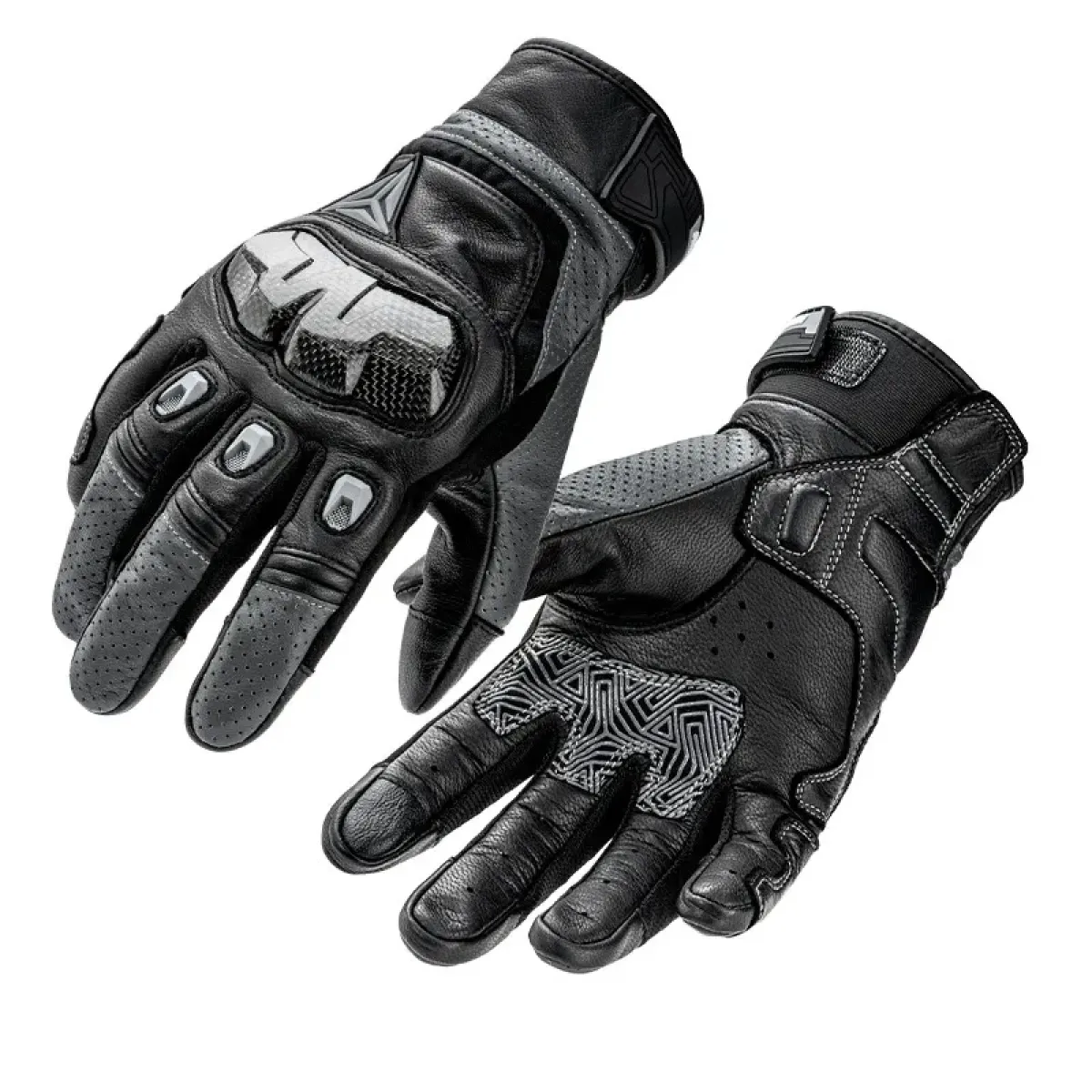 Guantes de Cuero para Motociclismo Motowolf 0305C - Gris
