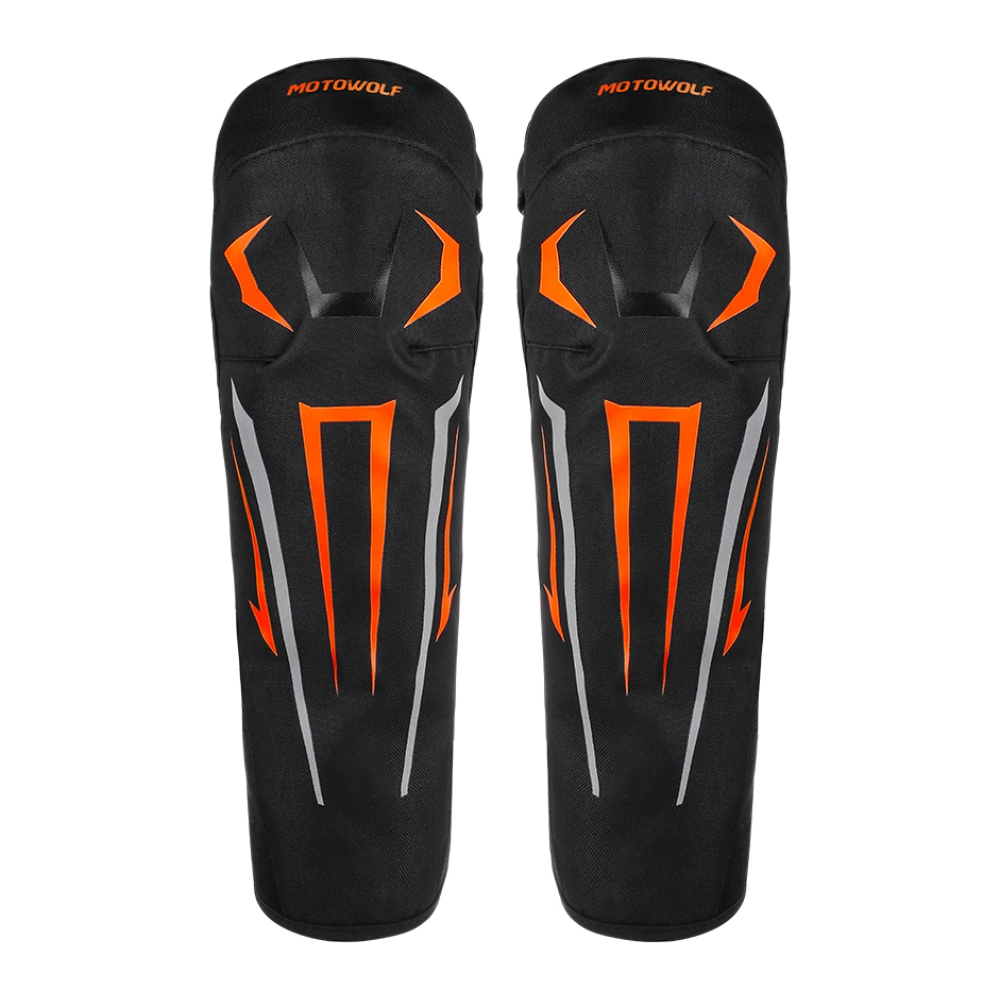 Rodilleras Largas para motociclismo Motowolf 1033B Blak-Orange