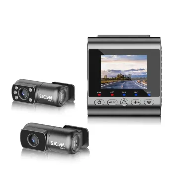 Set Triple Cámara Para Vehículo Frontal 4K STARVIS 2 Trasera Interior 1080P SJCAM M60S-3CH