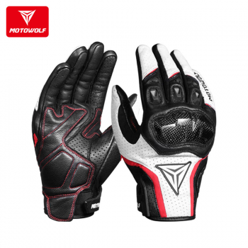 Guantes para motociclismo de cuero Motowolf MDL0305