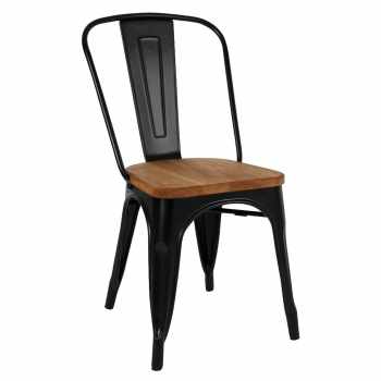 Silla Metal Tolix con asiento de Madera para Comedor Bar LF5-01