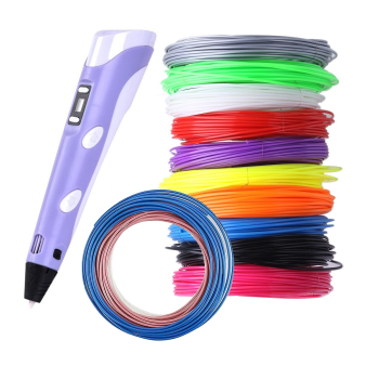 Lapiz impresora 3D ABS 3D PEN-2 RP100B LCD 1,75 mm - Purpura + Set filamentos 100m