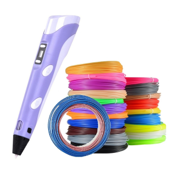 Lapiz impresora 3D ABS 3D PEN-2 RP100B LCD 1,75 mm - Purpura + Set filamentos 200m