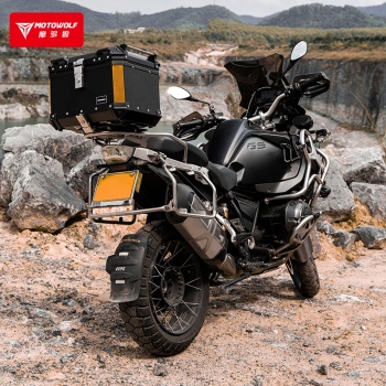 MOTOWOLF Top Case Caja de moto de 50 litros Aluminio MOTOWOLF Blakc