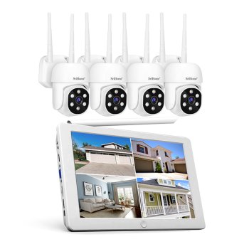 Kit de Videovigilancia WiFi SriHome NVS009 + 4 Cámaras IPC030 PTZ