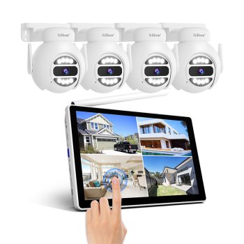 Kit NVR Srihome 4 camaras IPC047 PTZ Wifi + NVR NVS010 con pantalla 8CH