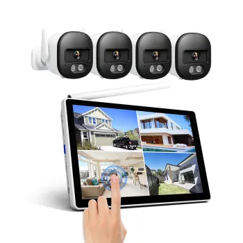 Kit NVR Srihome 4 camaras IPC056 Wifi + NVR NVS010 con pantalla 8CH