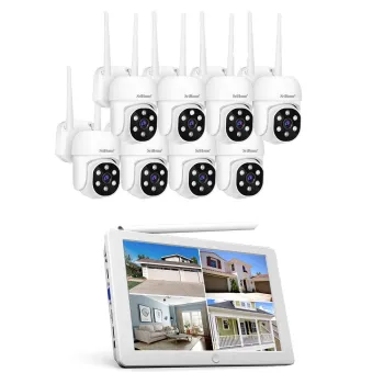 Kit NVR Srihome 8 camaras IPC030 PTZ Wifi + NVR NVS009 con pantalla 8CH