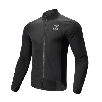 Chaqueta Cortaviento Ciclismo Mangas Desmontables Negro ROCKBROS YPW071
