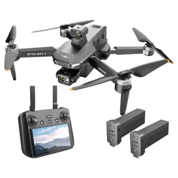 Dron KF104 MAX2 con Pantalla evasión de obstaculos gimbal GPS Wifi 5G 4k 6KM 3900mAh 2 Baterías